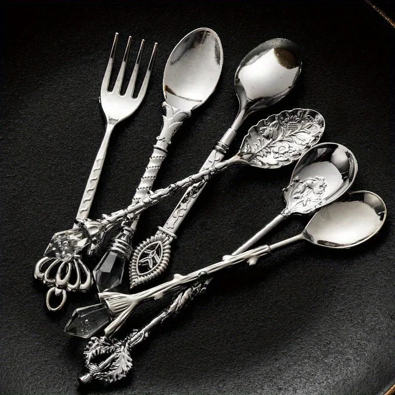 Kitchen Gadgets Gold - 6 pçs vintage colheres garfo estilo