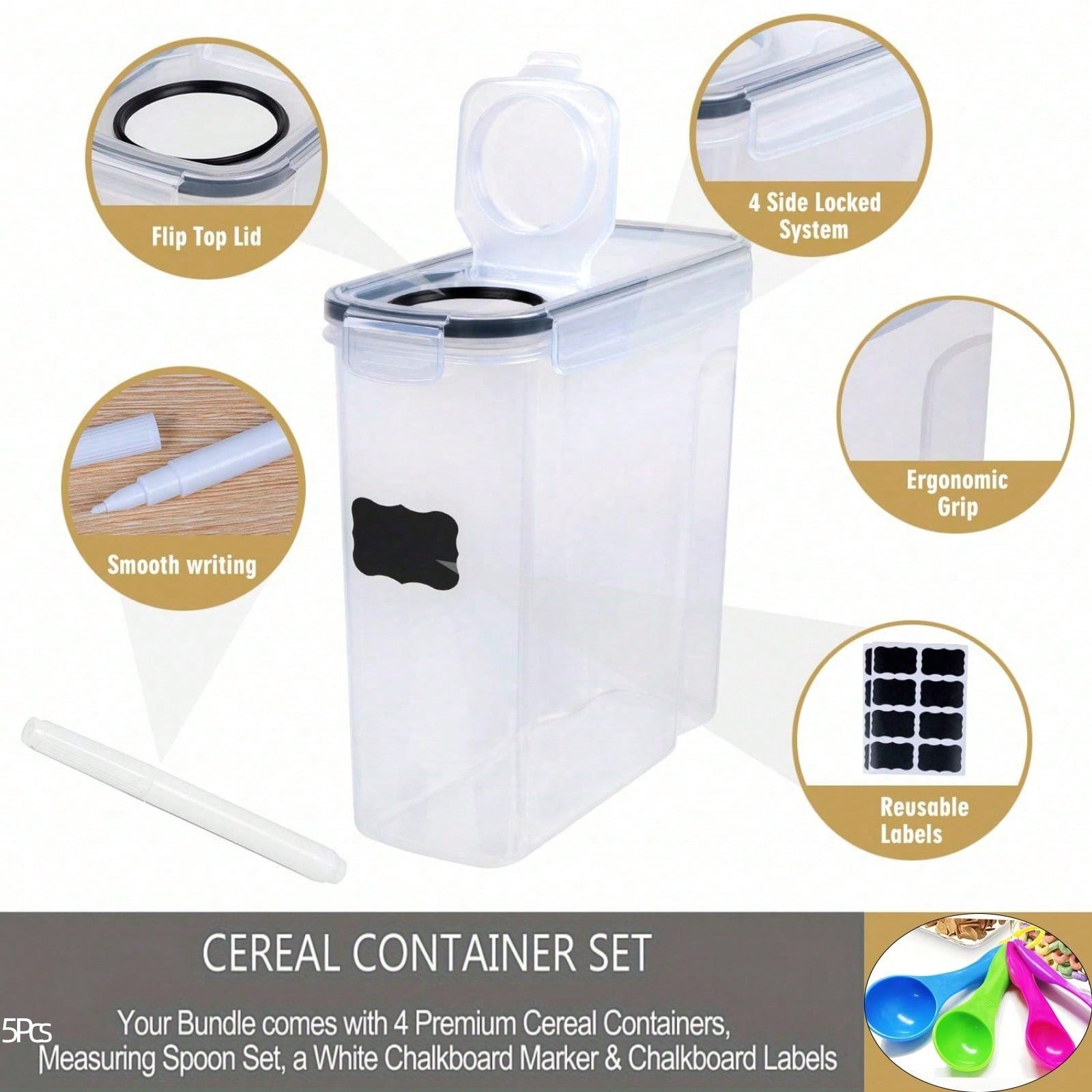 Conjunto de 4 recipientes herm - Kitchen Gadgets Organizer avaliação e preço