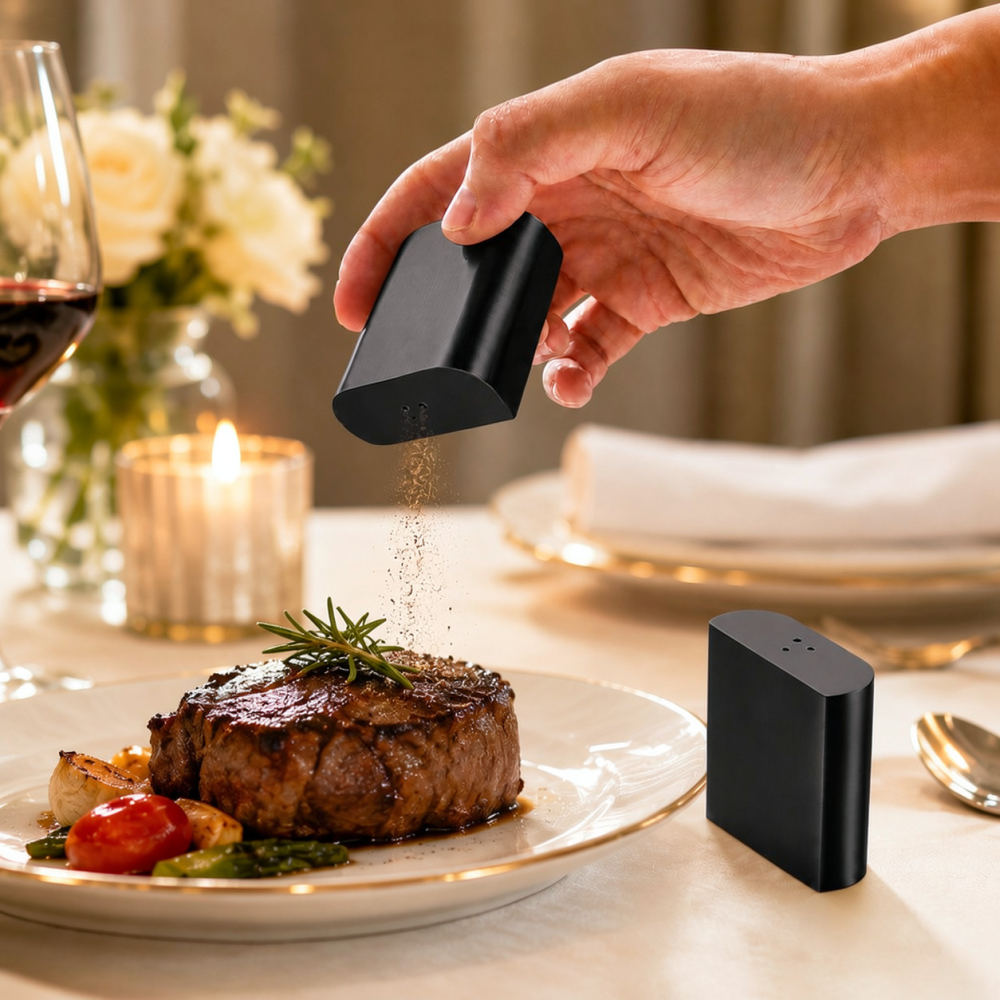 Saleiro e pimenteiro de aço in - Kitchen Gadgets Gold avaliação e preço